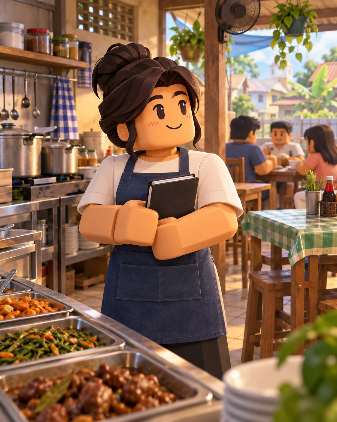 Karinderya beginner guide illustration inside a restaurant